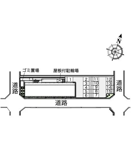 ★手数料０円★箕面市粟生新家３丁目　月極駐車場（LP）